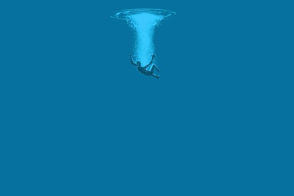 A man s leap into the blue abyss