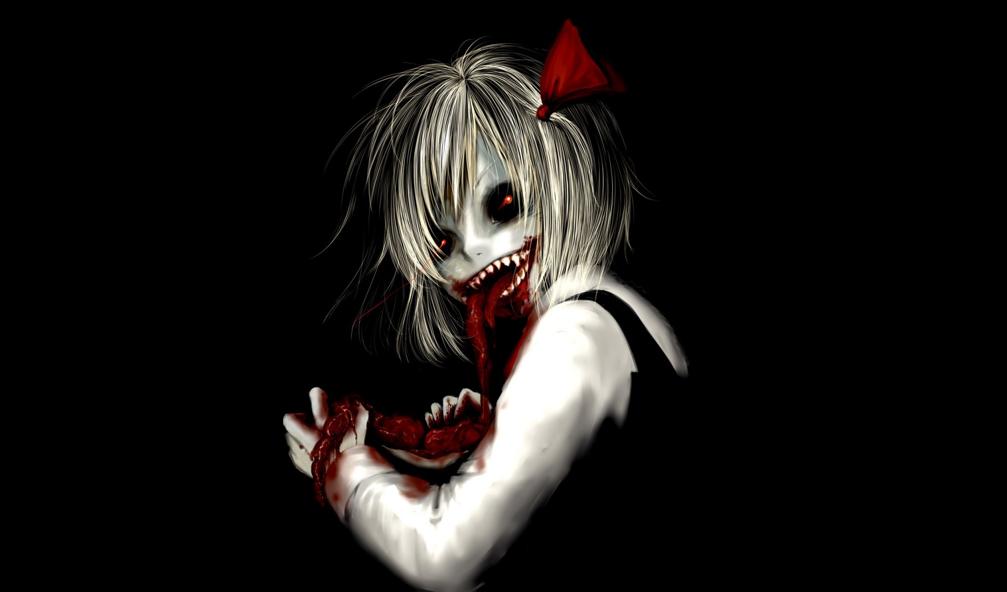 mädchen horror horror zähne blut