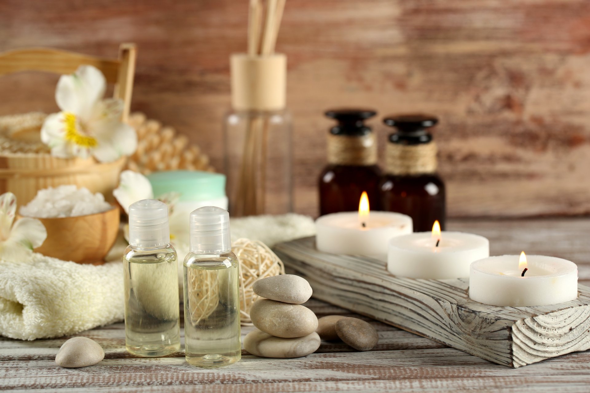 pa candles salt oil stone