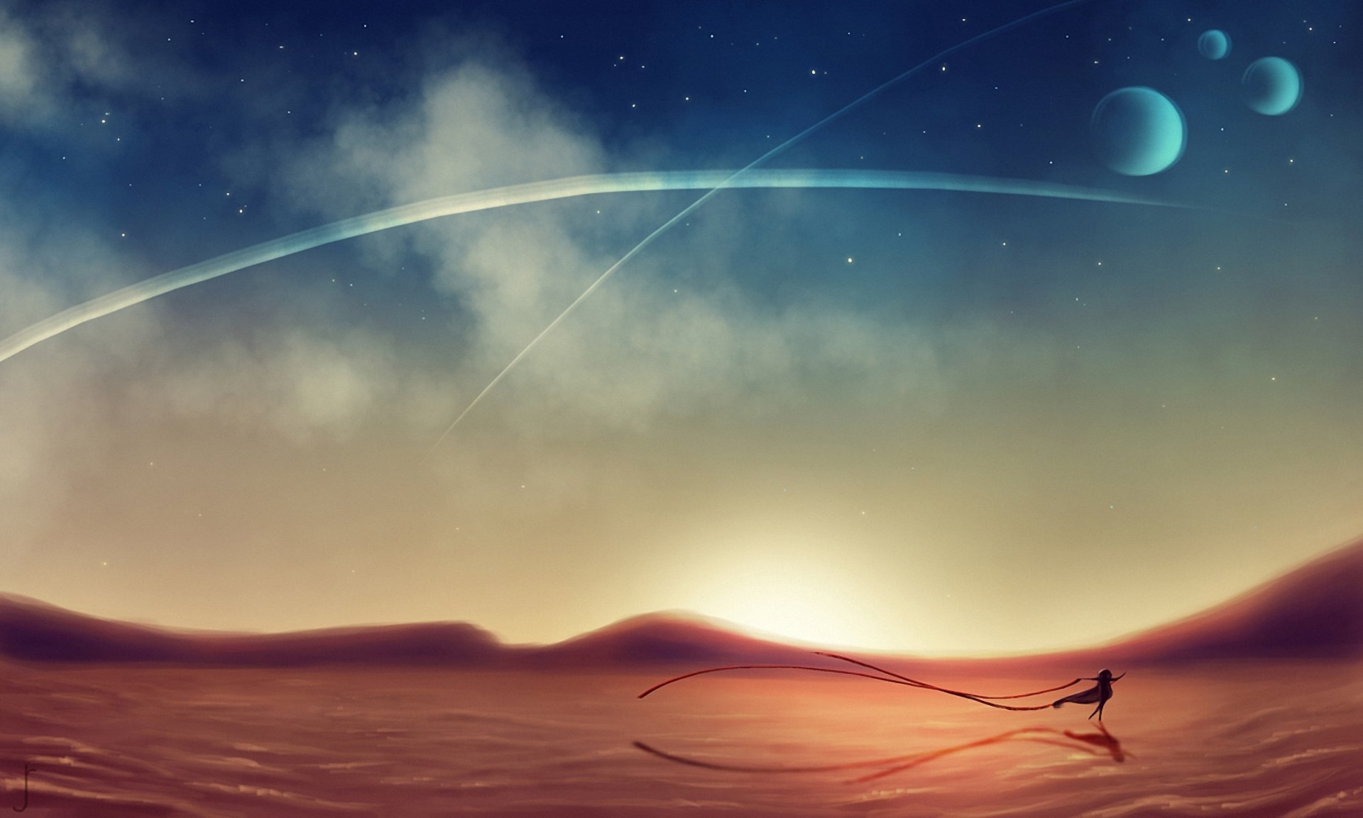 kunst wüste mädchen tanz planeten