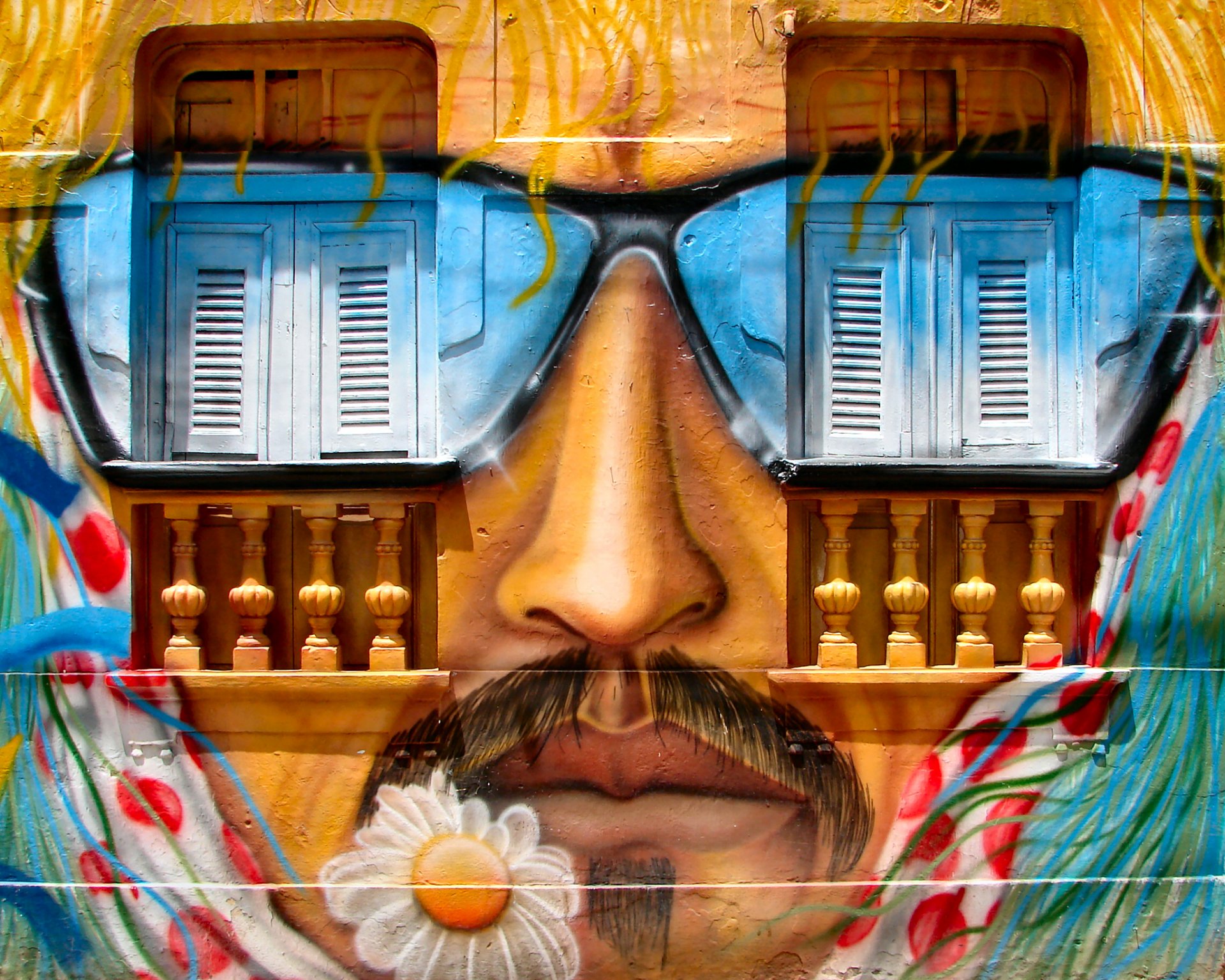 casa parete finestra persiane disegno vernice graffiti