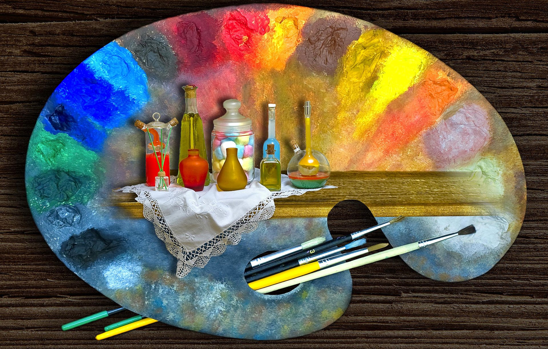 palette farben malerei zeichnung pinsel