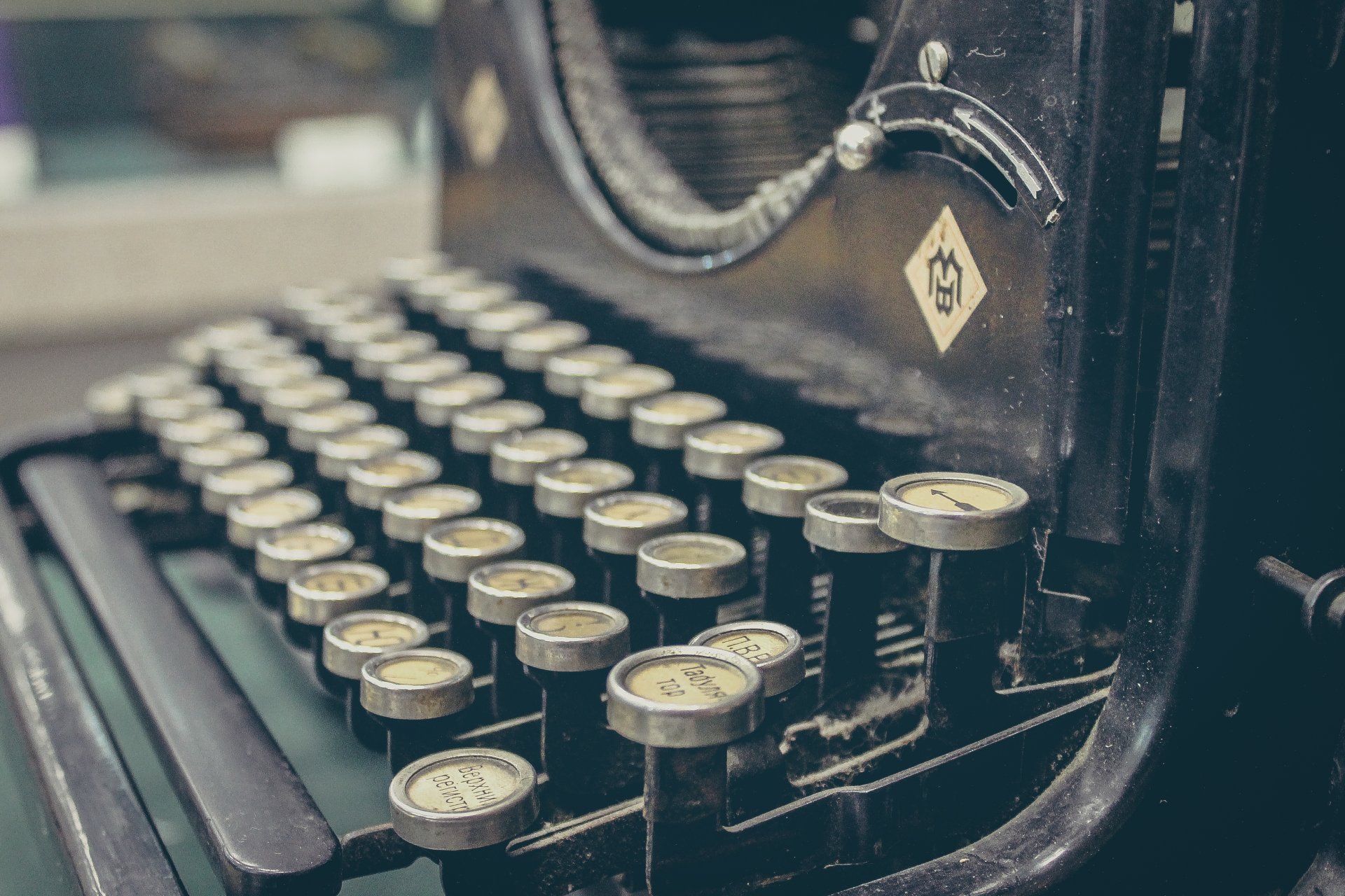 printing machine buttons key the mechanism retro