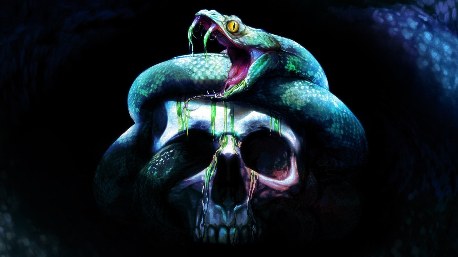 crâne peur serpent fond
