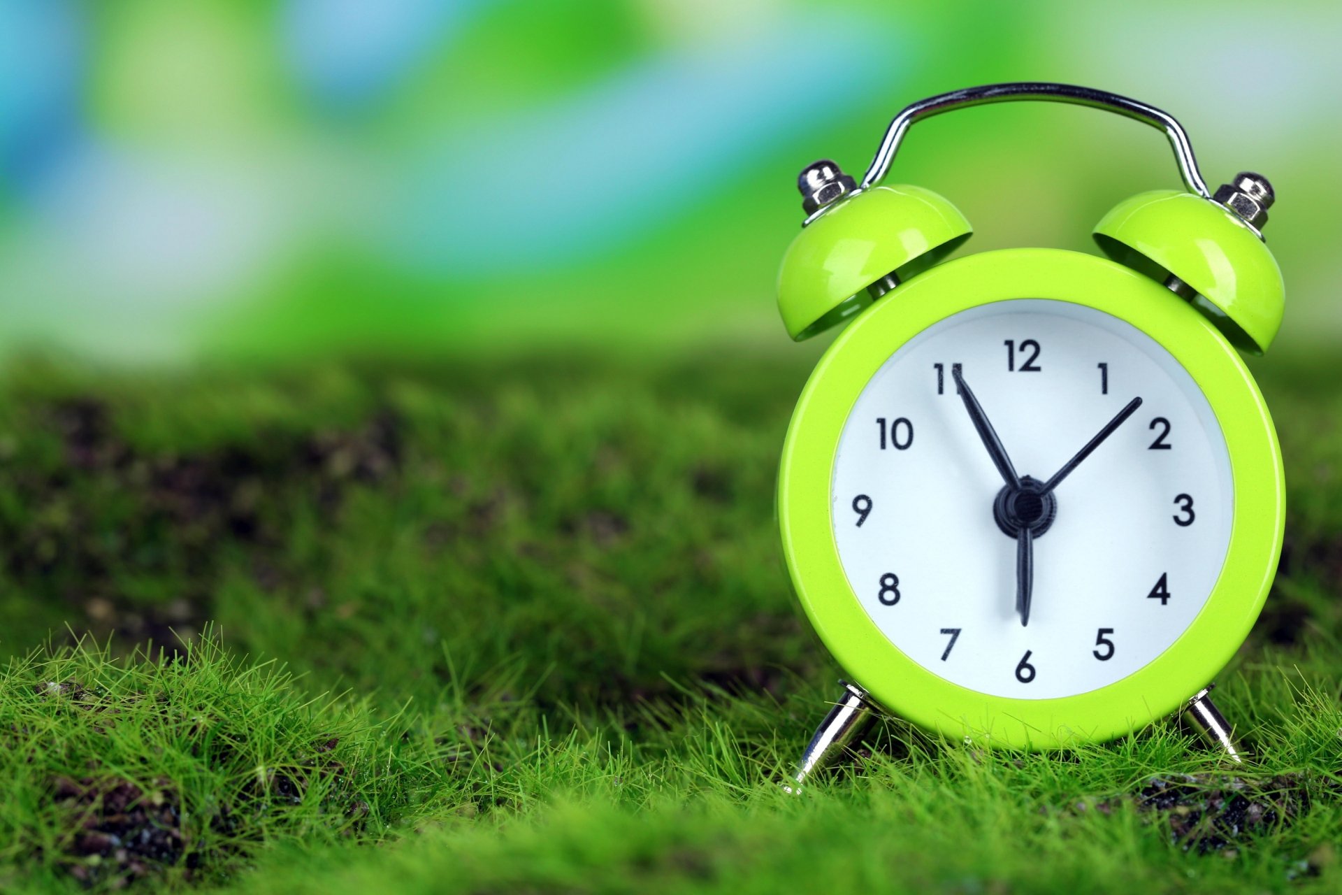 réveil temps herbe matin horloge