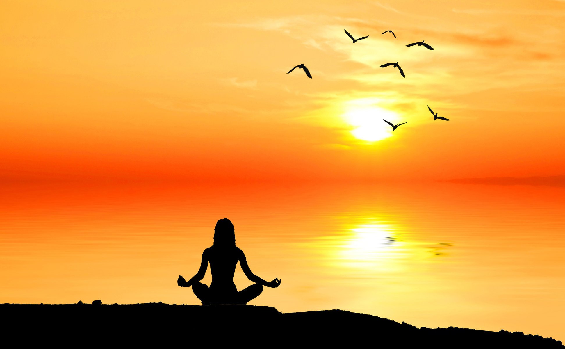 ilhouette man meditation meditation contemplation reflection nature dawn beautiful background wallpaper