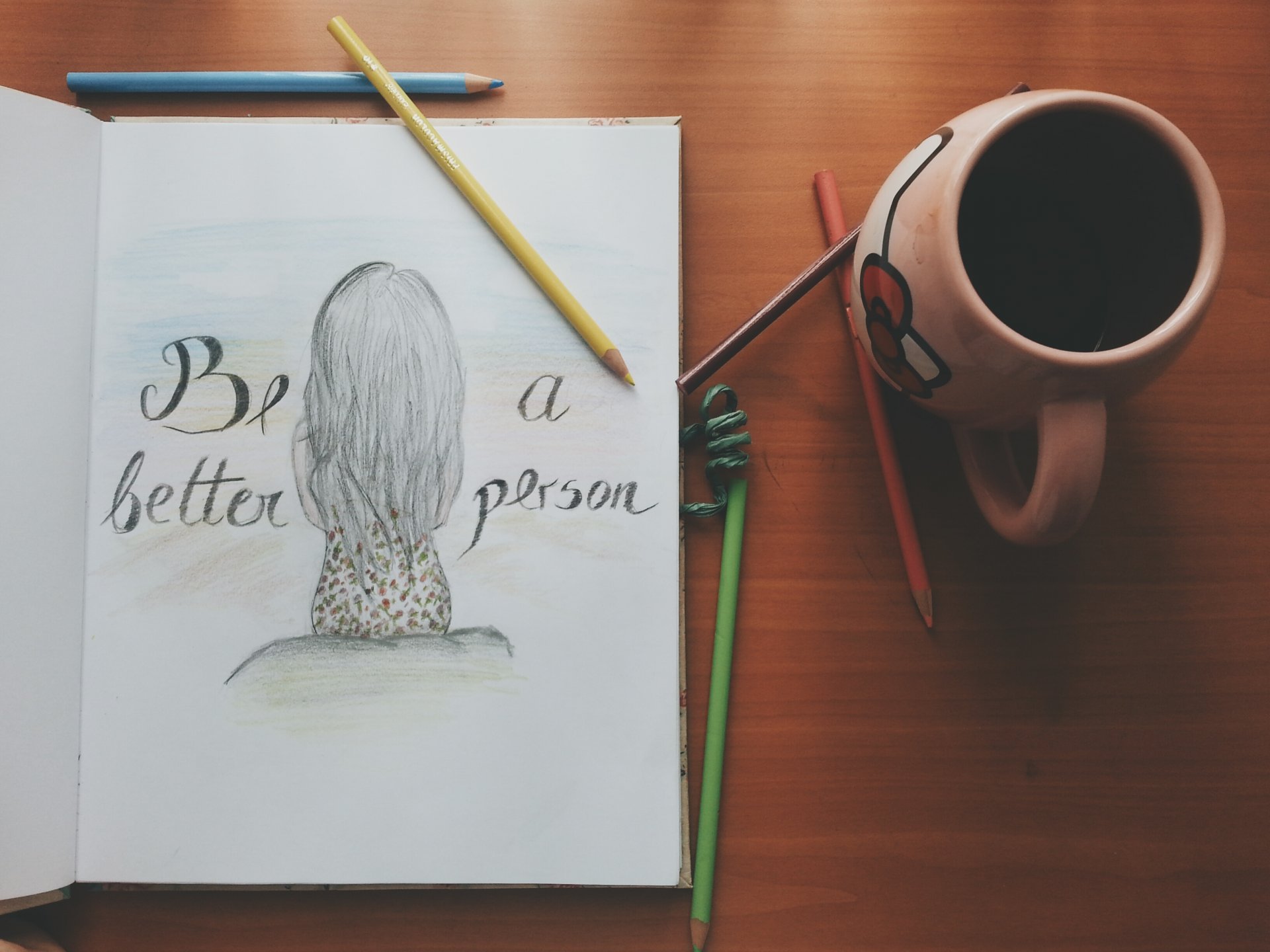 crayons dessin inscription tasse tasse