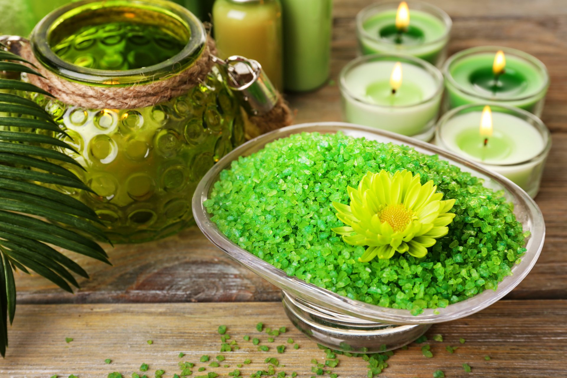 pa still life wellness relax salt candles flower