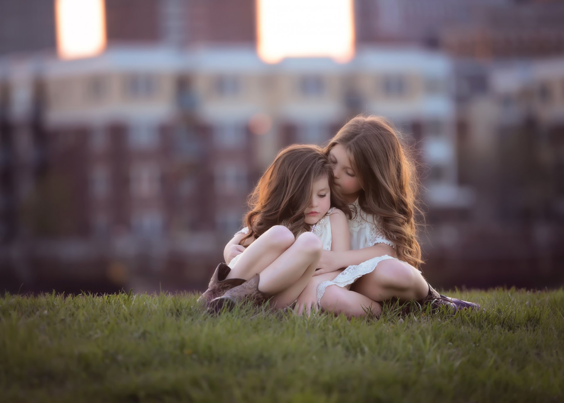 ragazze bambini capelli bokeh