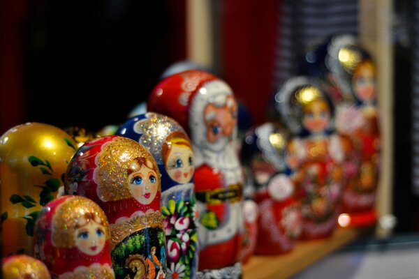 Russian souvenirs painted nesting dolls