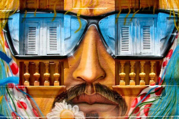 Disegno di un uomo Grafitti sul muro