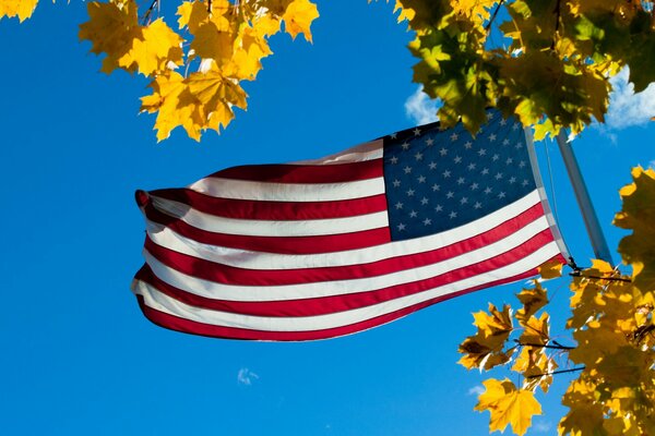 Flag on a blue sky background