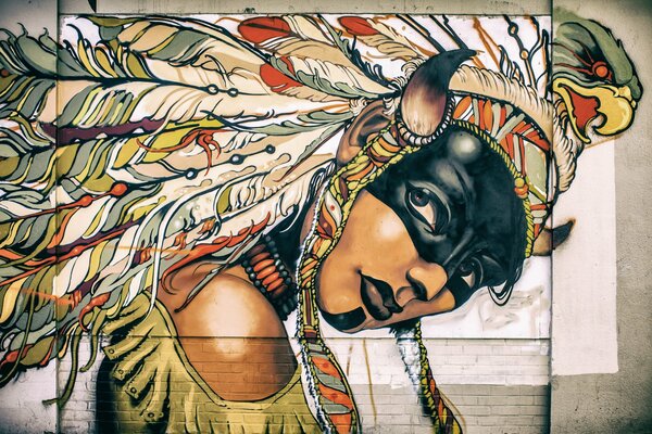 Beautiful Indian girl graffiti