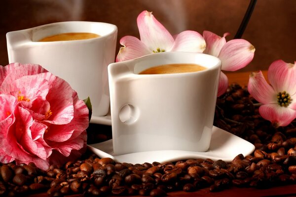 A rich coffee morning with flowers