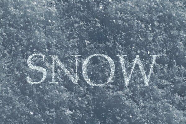 Come la neve in Inglese su uno sfondo di neve