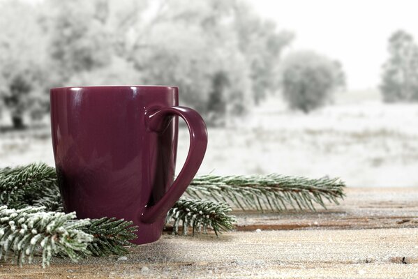 Tasse de café sur fond de nature