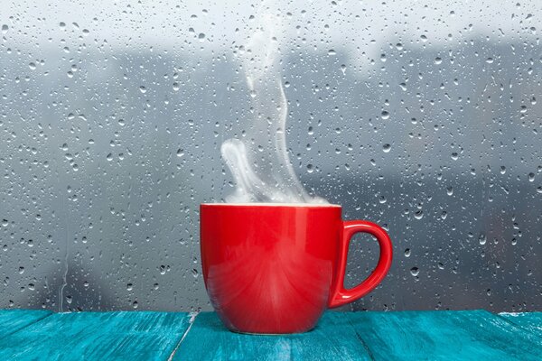 Red mug in juicy colors
