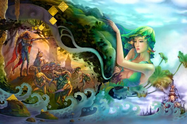 Earth Girl saves the world from monster warriors