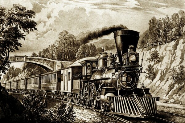Back to the past. Picture of a railway locomotive