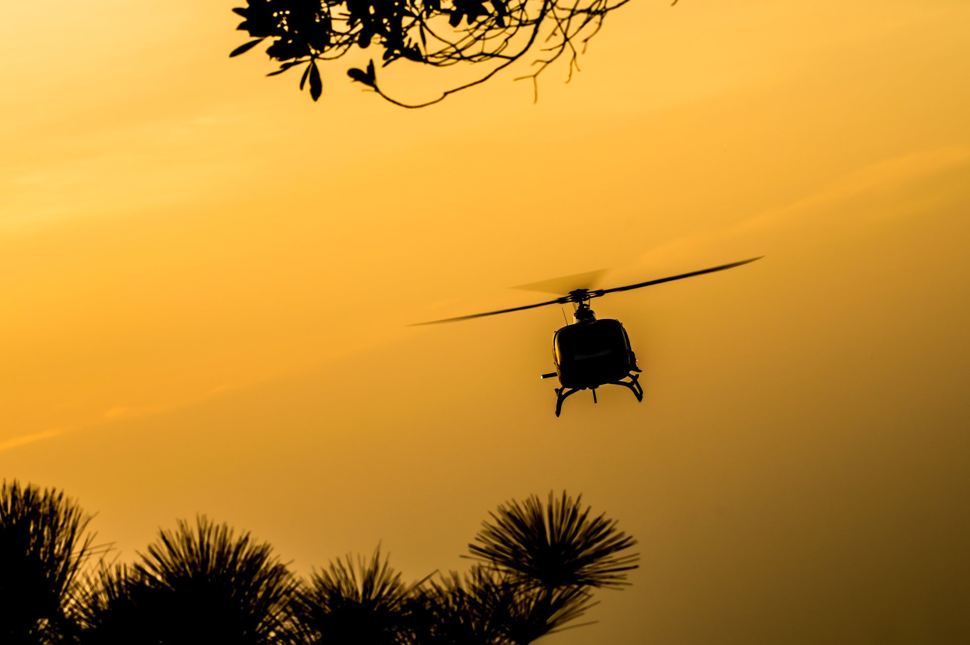 ilhouette helicopter chopper flight propellers dawn nature beautiful background wallpaper