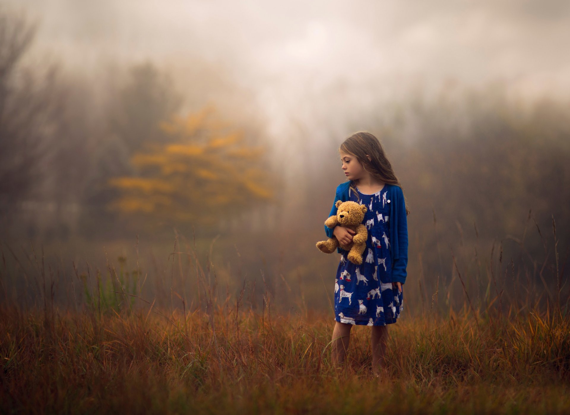 girl nature autumn toy