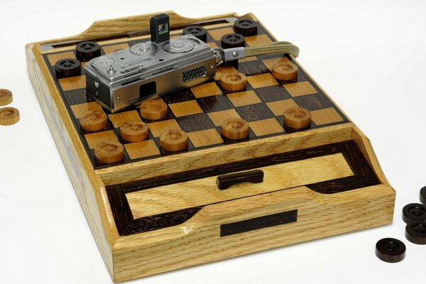 Miniature handmade chess board