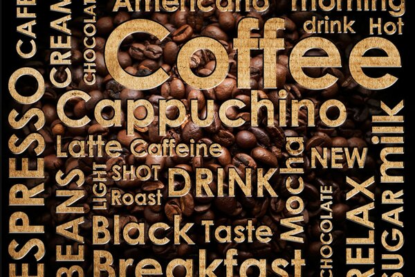 Inscripciones de nombres de café en Inglés