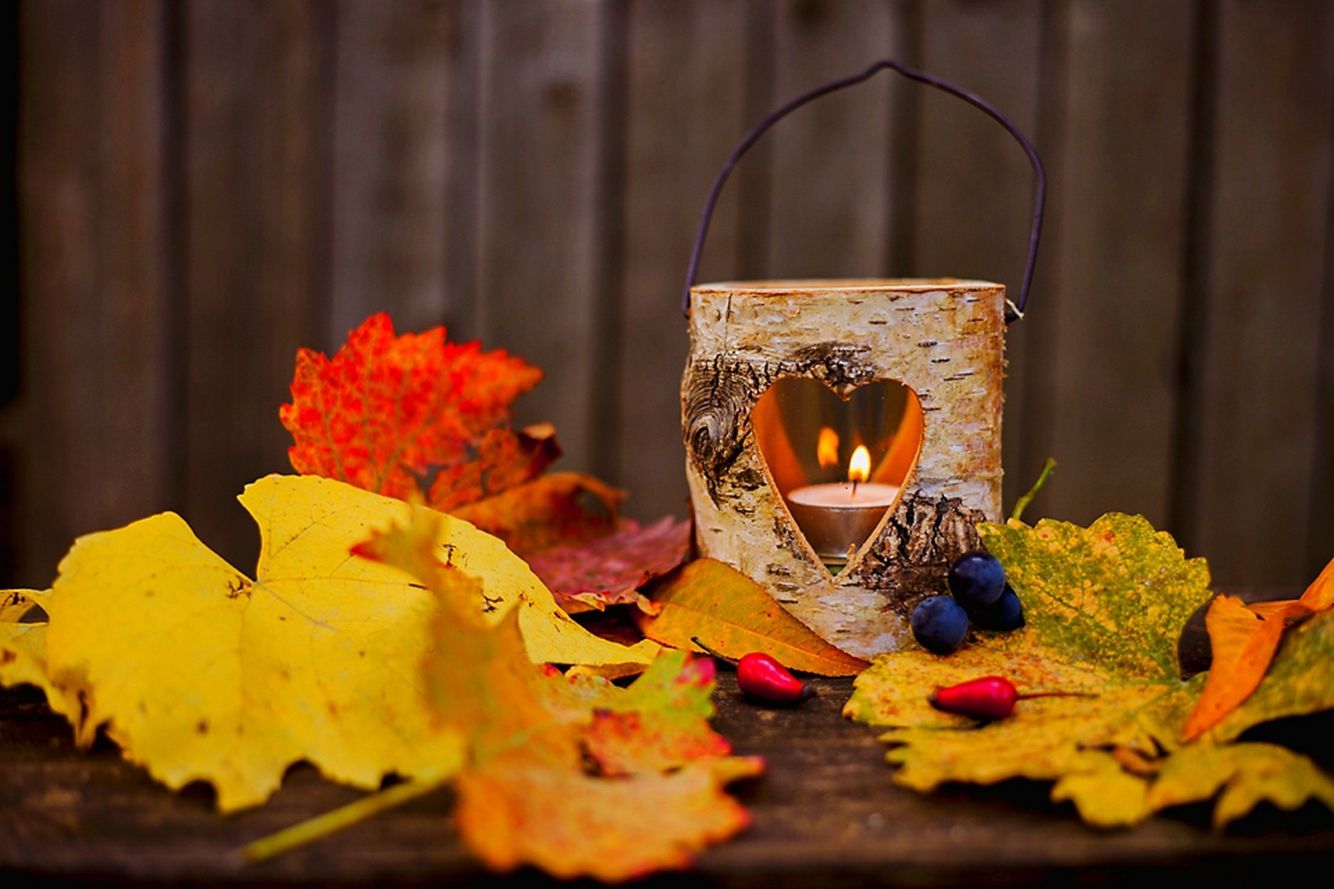 otoño hojas llama velas linterna lámparas amor vela lámpara corazón