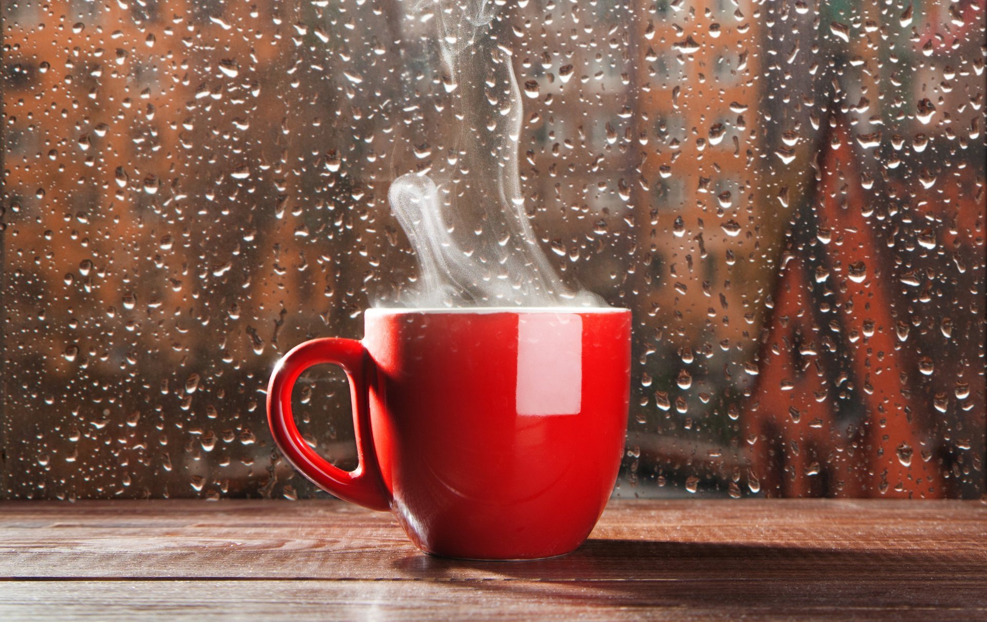 vidrio gotas lluvia taza humo