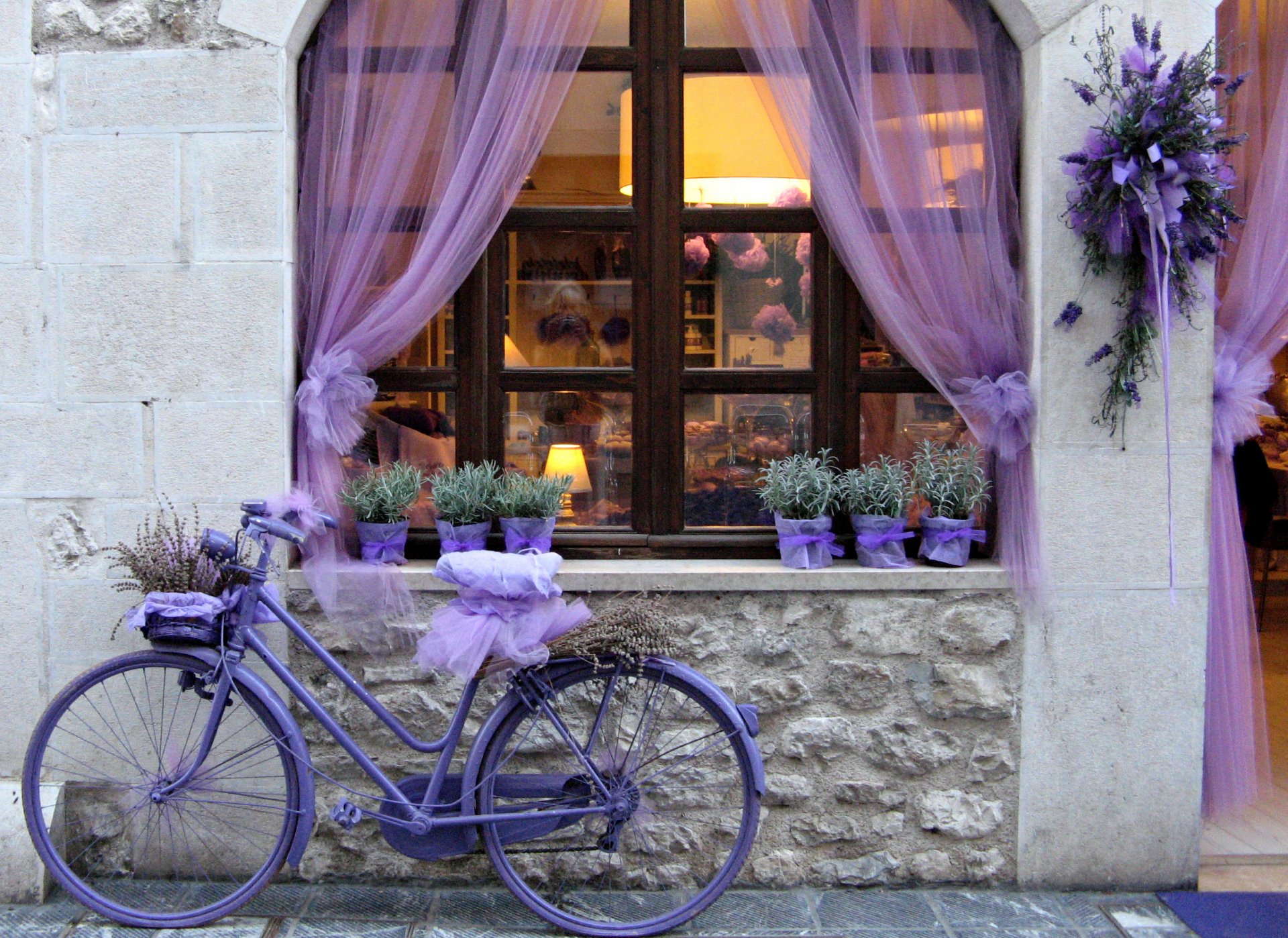 fahrrad blumen lila lavendel