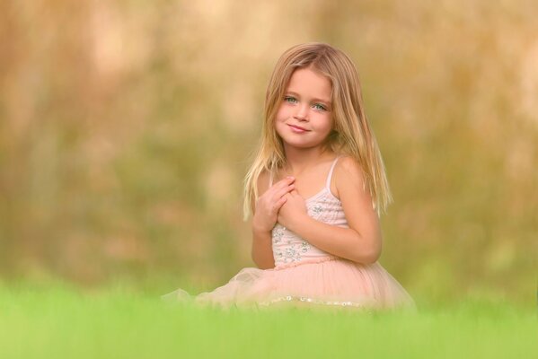 A little girl at a summer photo shoot