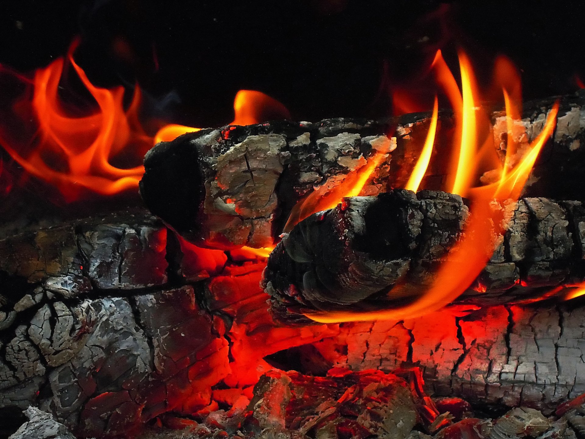 bois de chauffage feu braises cheminée flamme cendres