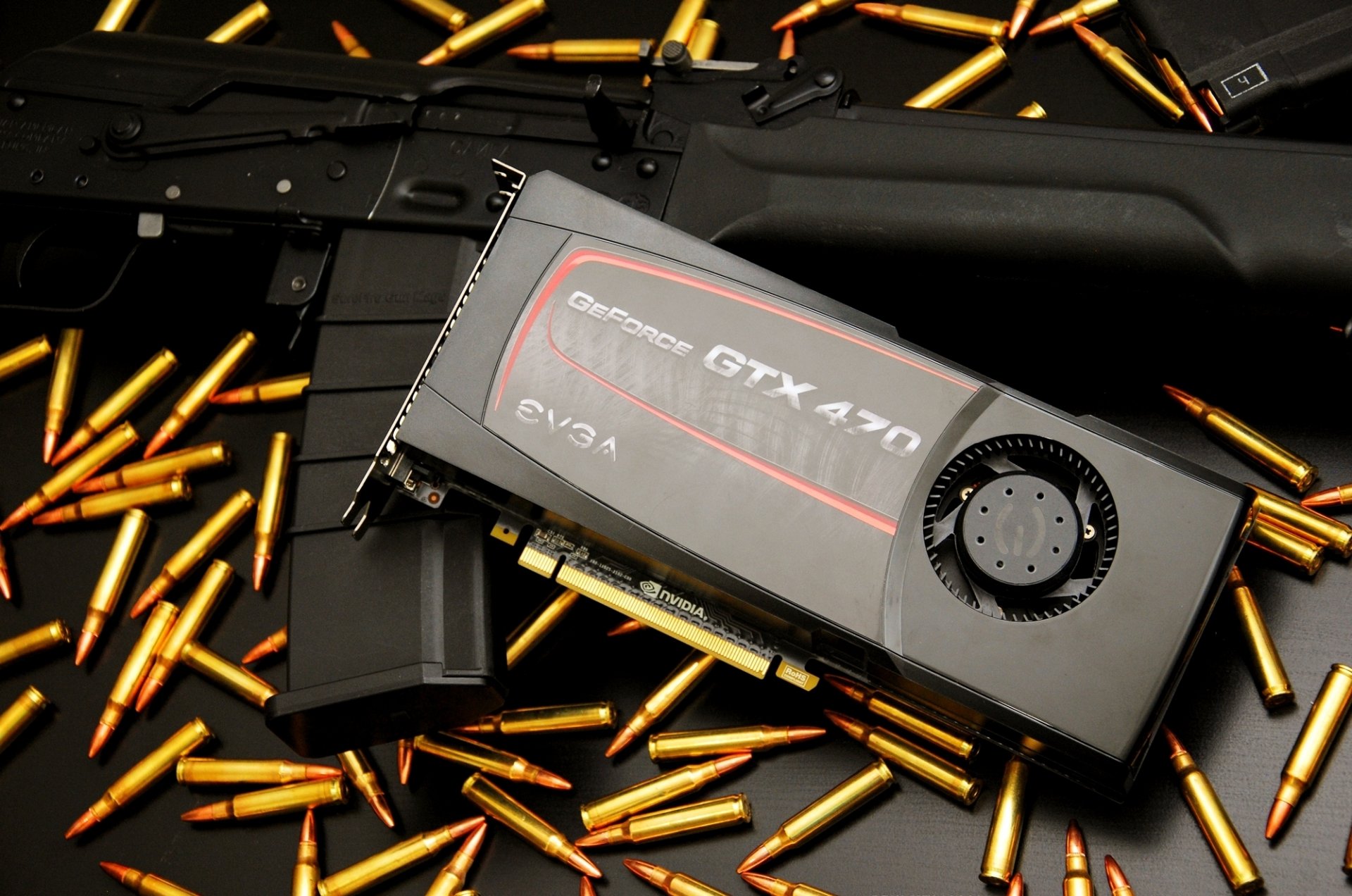 grafikkarte geforce gtx 470 automat munition hintergrund hdr