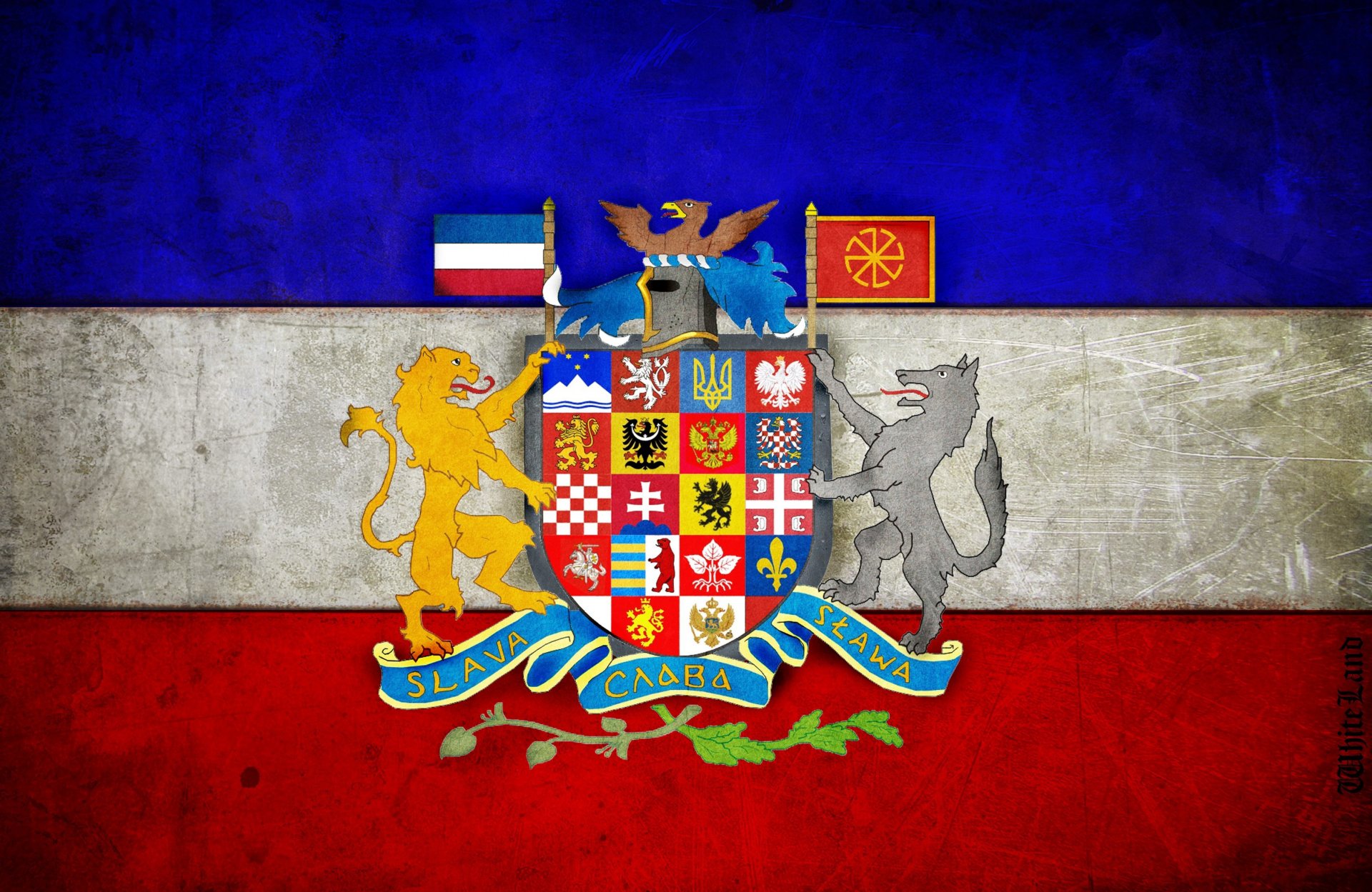 pan-slavic flag coat of arm