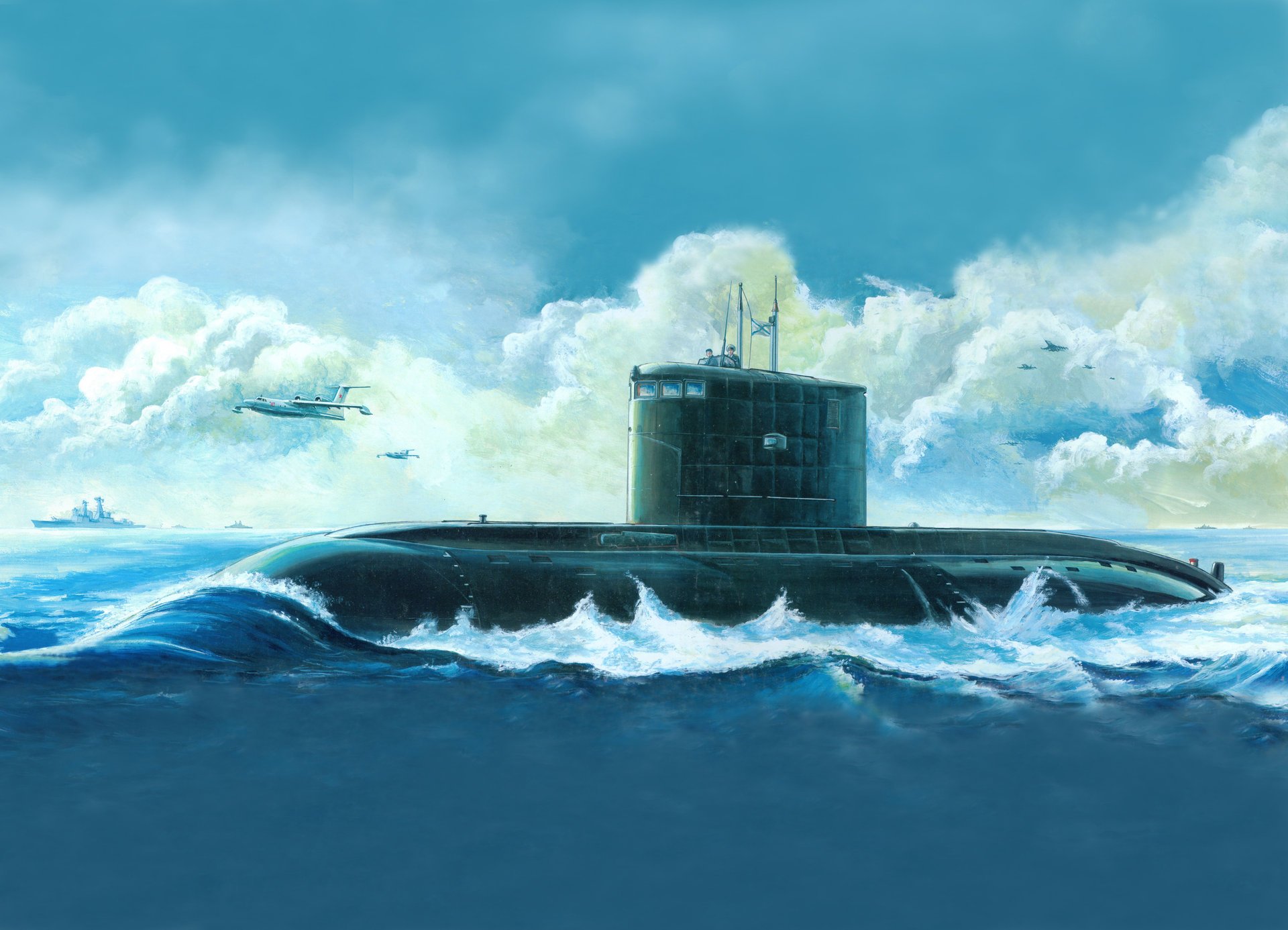 ruso kilo ataque submarino clase arte dibujo