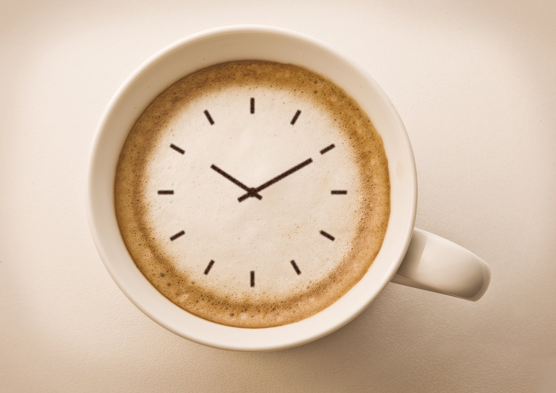 varios reloj café taza cappuccino manecilla esfera creativo fondo papel pintado pantalla ancha pantalla ancha pantalla panorámica pantalla completa