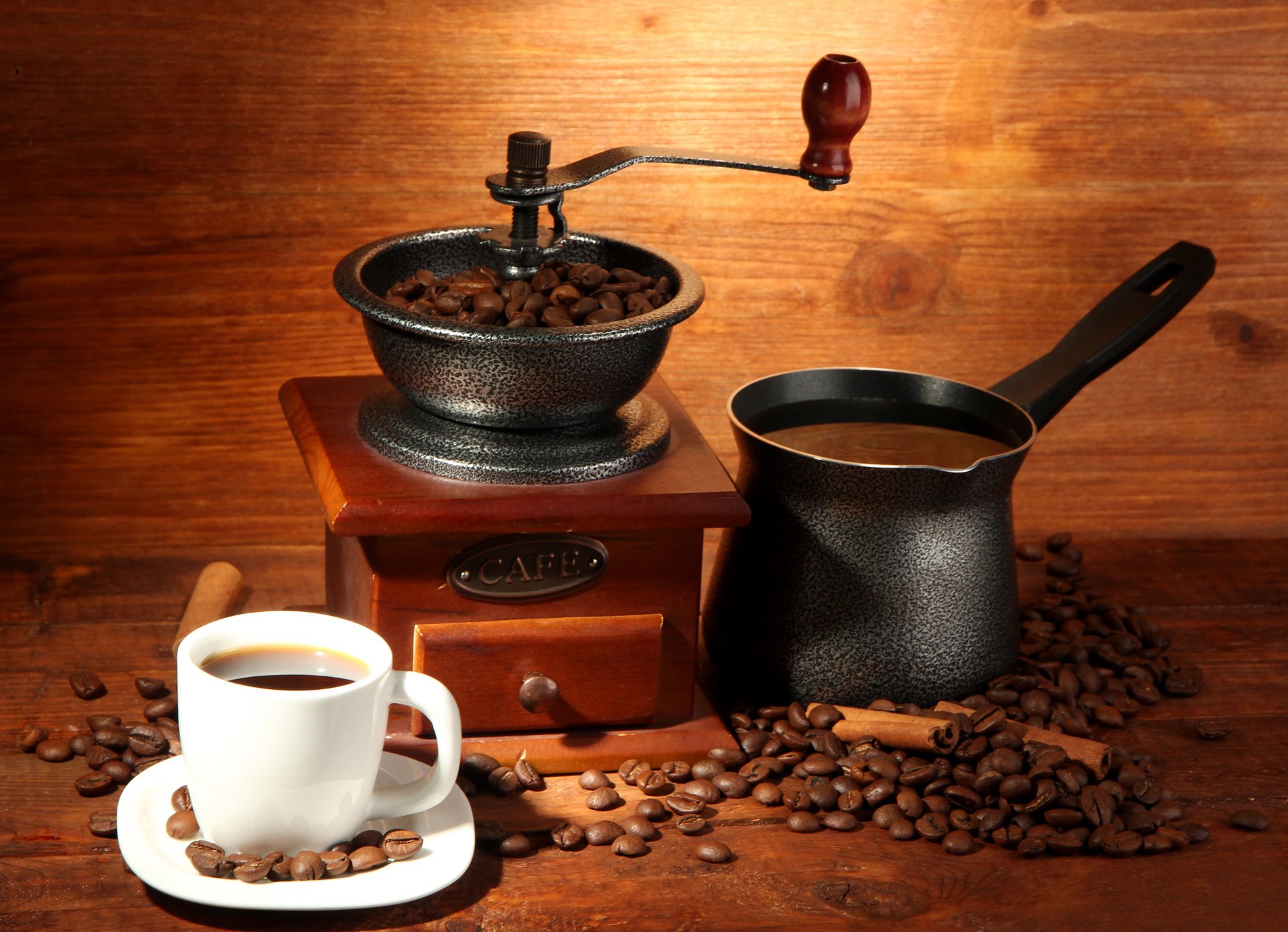 macinacaffè tazza caffè bevanda cannella turco