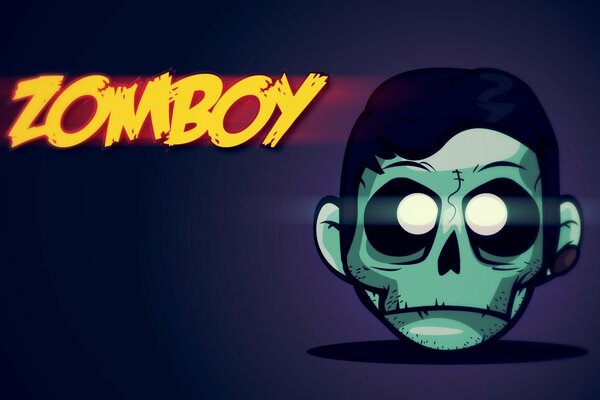 Tête de zombie et inscription zomboy 