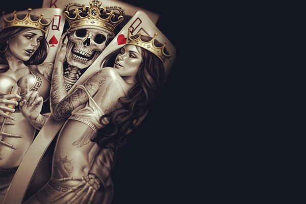 King, Queen, playing cards