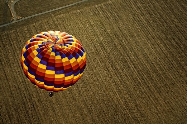 Balloon view from above on the ground