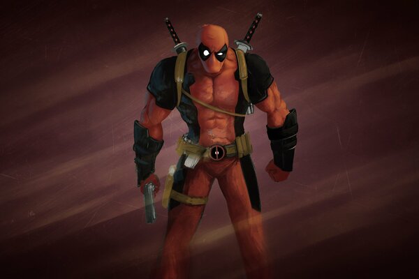 Deadpool avec Gun Comic art