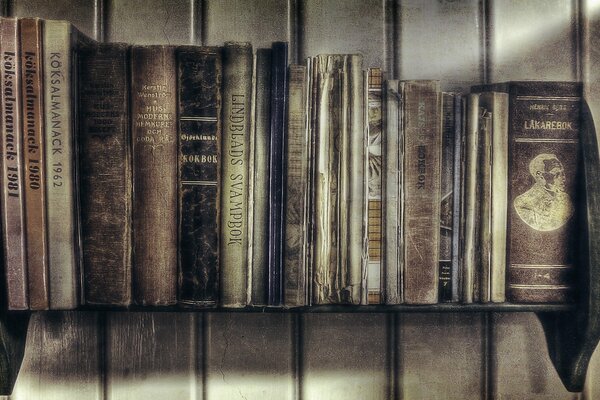 Bookshelf books are stacked neatly