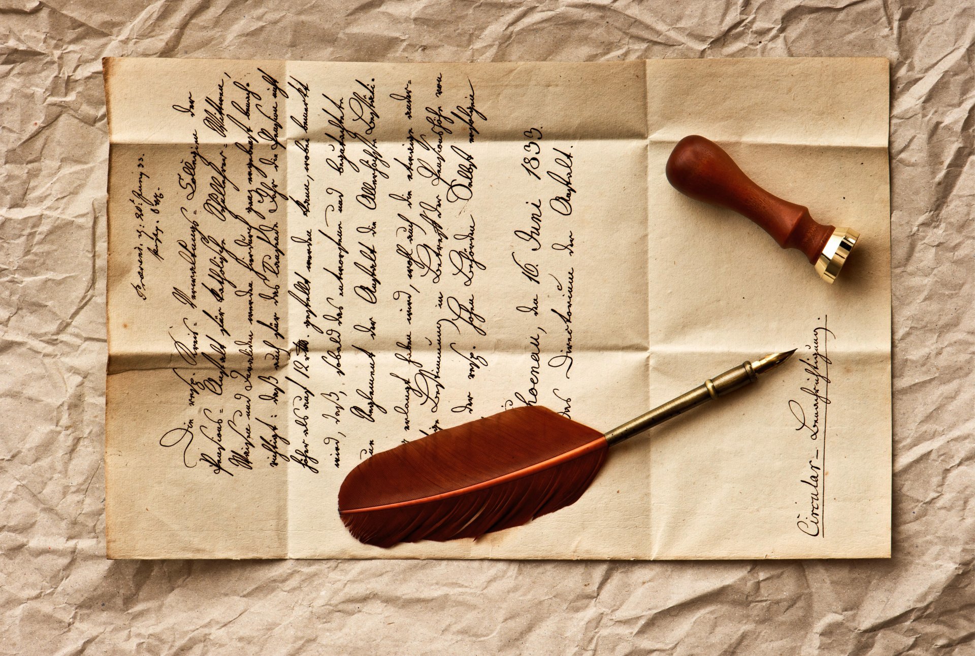 vintage vintage retro list wiersz pióro stempel