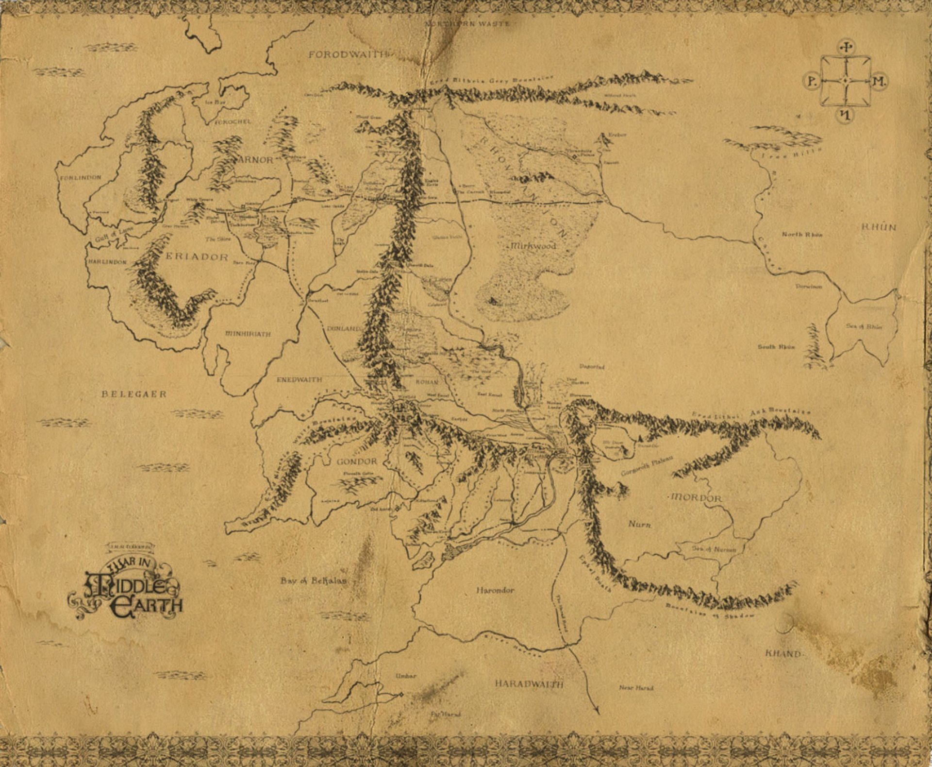 The lord of the rings map J. R. R. Tolkien middle-earth