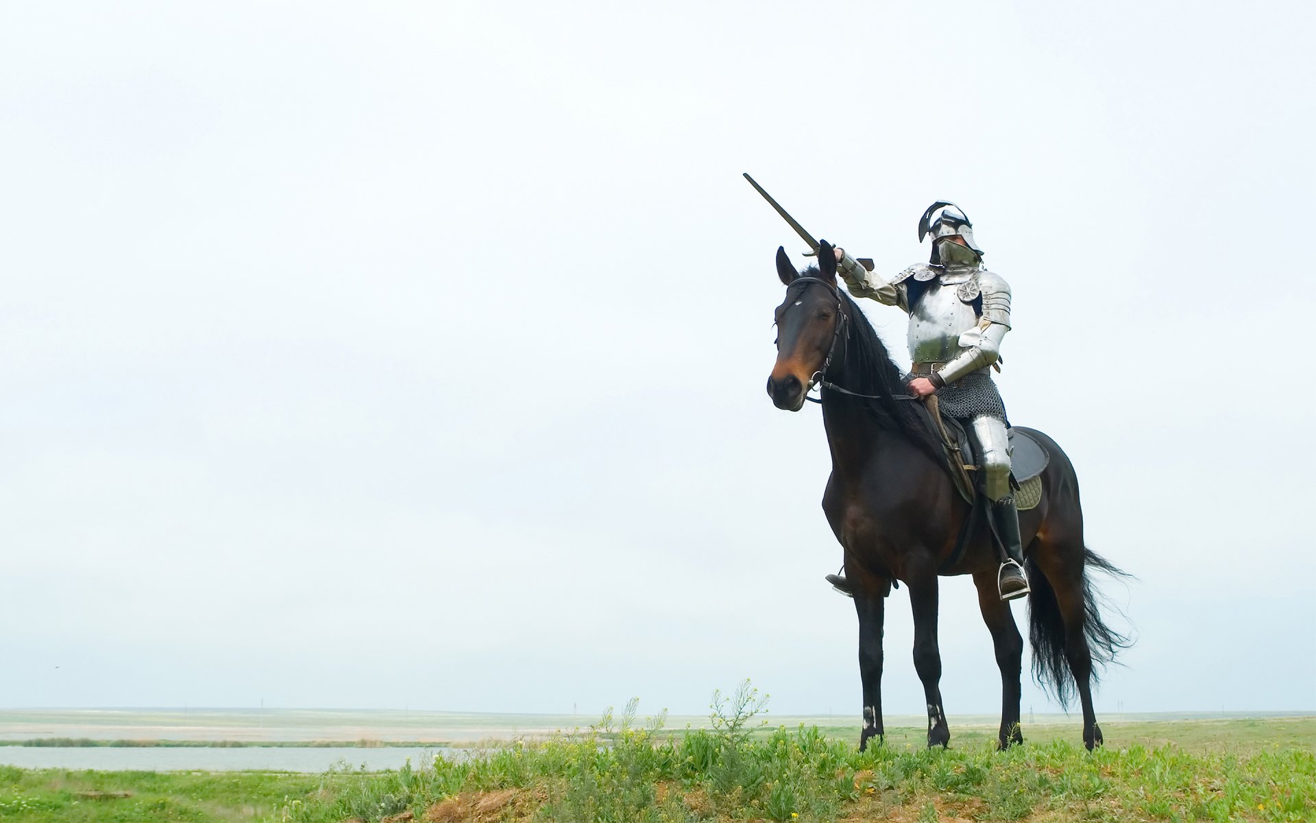 cheval chevalier épée armure