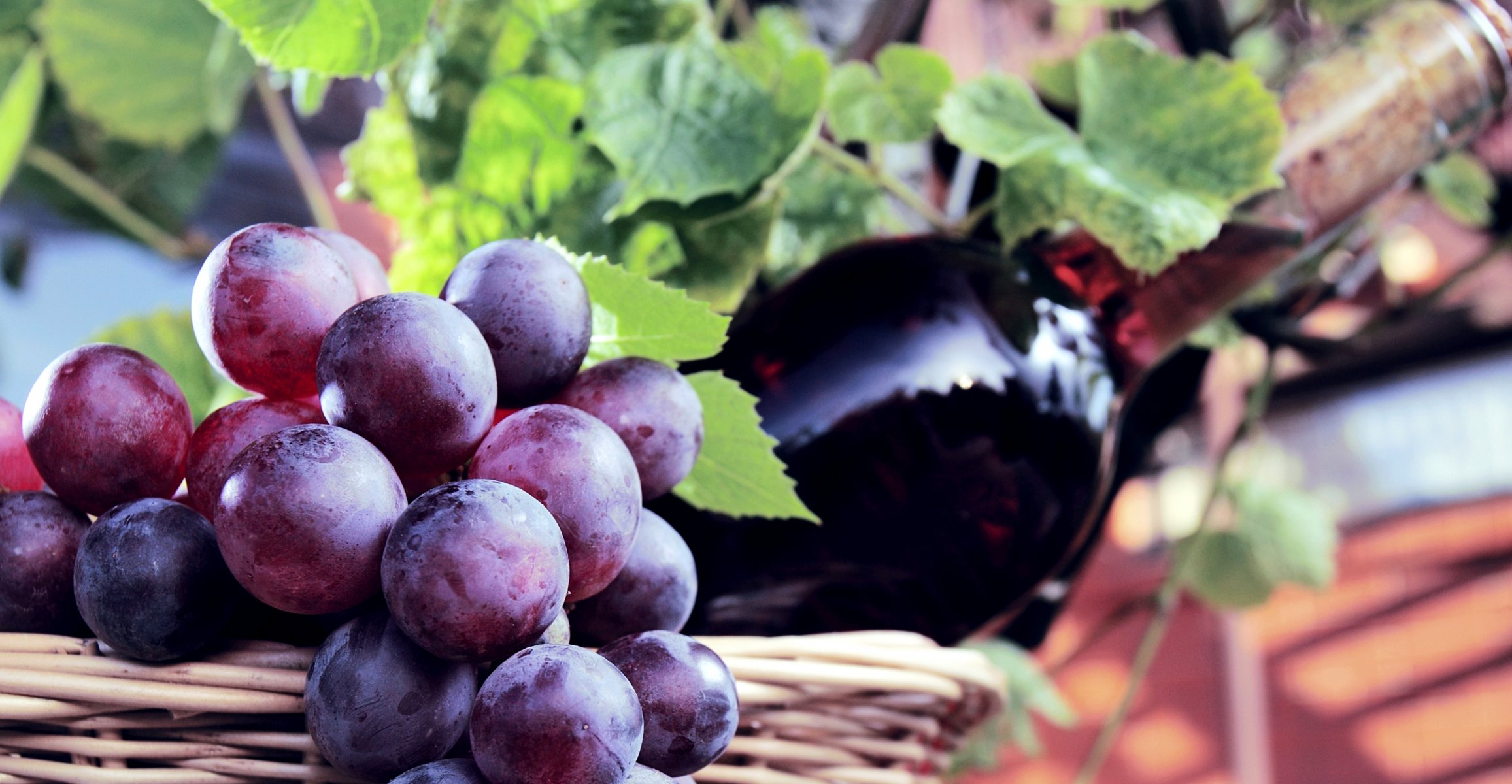 grapes berries bunch of shopping a bottle wine