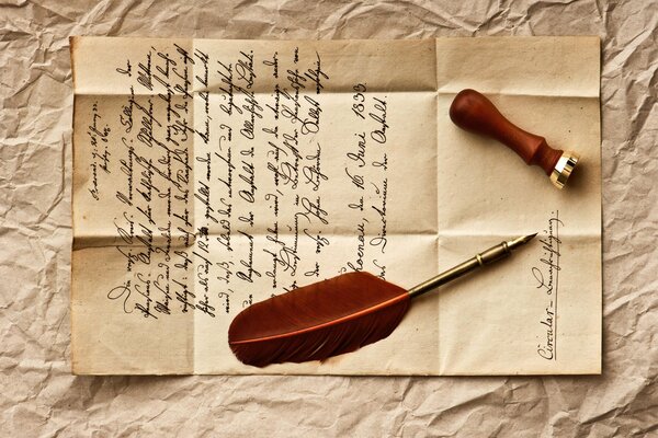 Vintage lettre stylo et impression