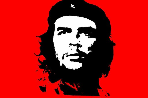 Portrait de Che Guevara dans le style graffiti sur fond rouge