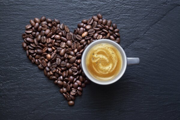 L amore per il caffè riscalda il cuore