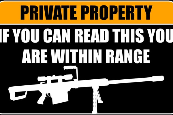 Warning poster with weapons, sign